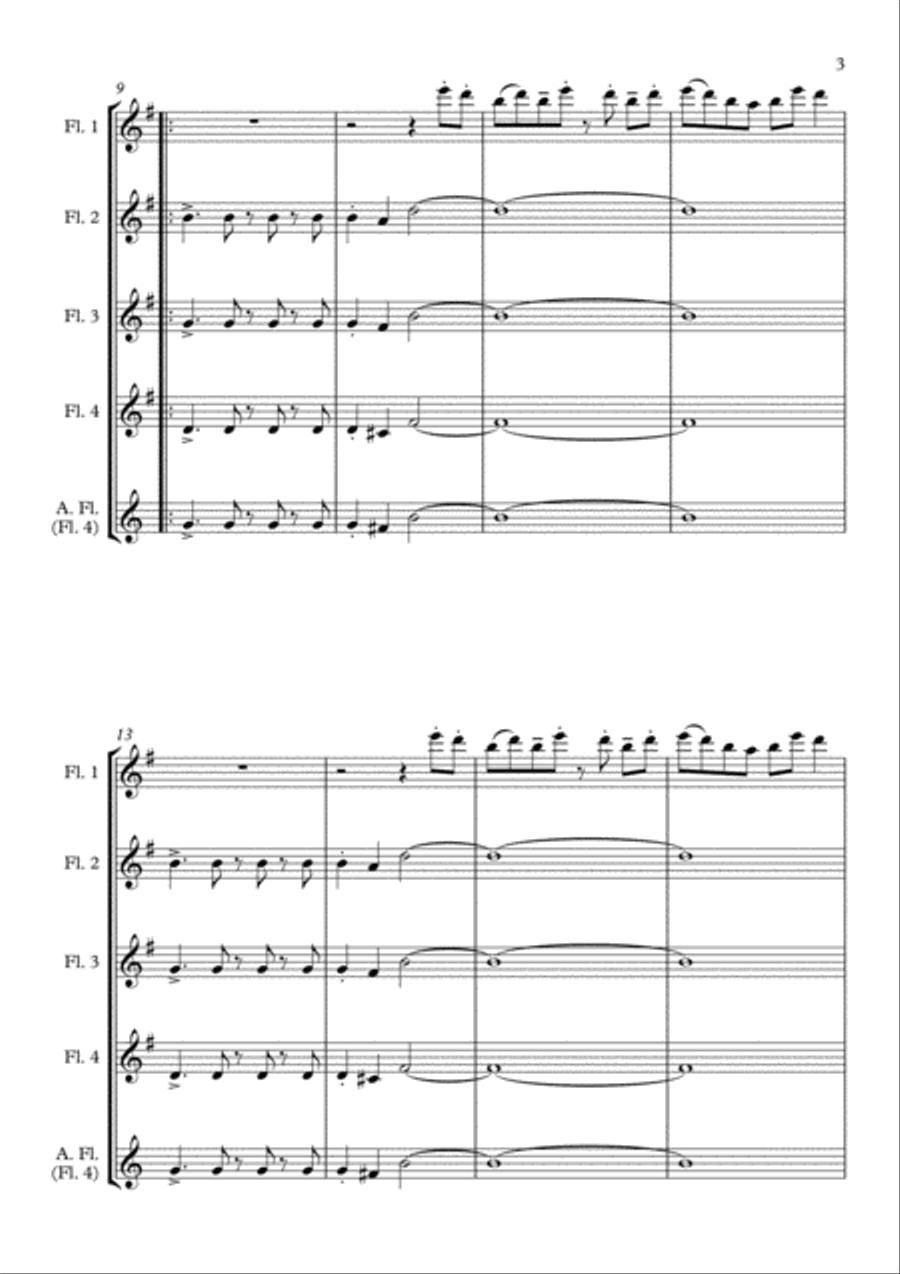 Africa Flute Quartet scores gallery preview page 3