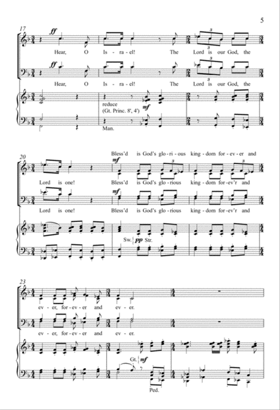 Hear, O Israel 4-Part scores gallery preview page 4