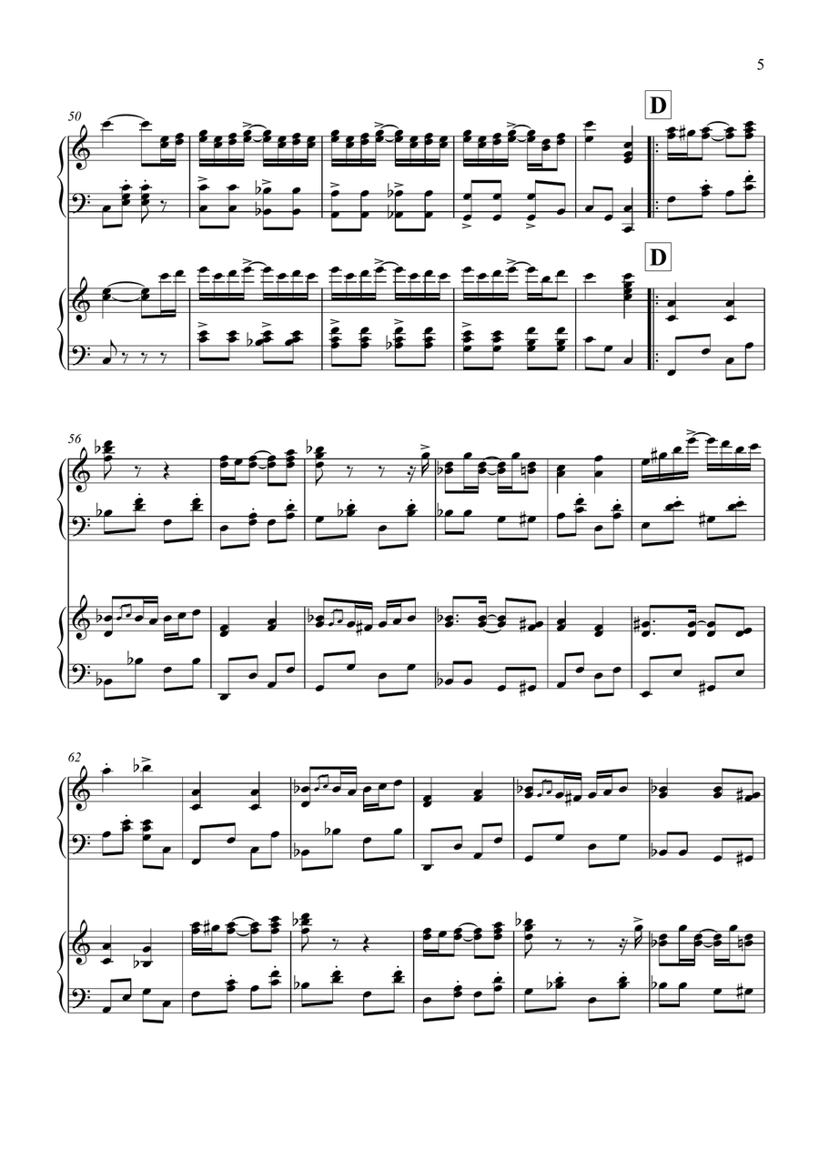The Entertainer by Scott Joplin, arranged for 2 pianos by Simon Peberdy Piano Duet scores gallery preview page 5