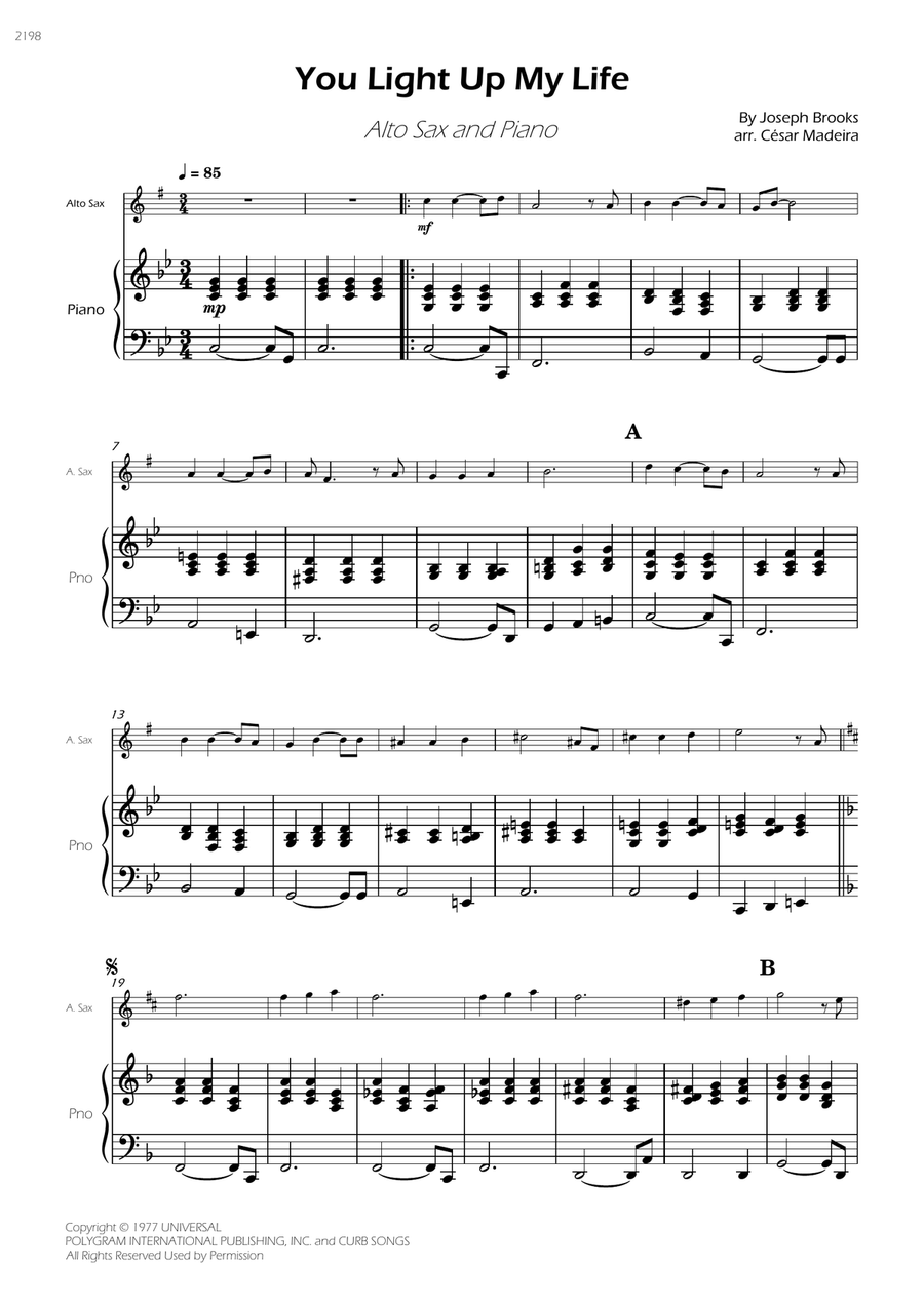 You Light Up My Life Alto Saxophone scores gallery preview page 3