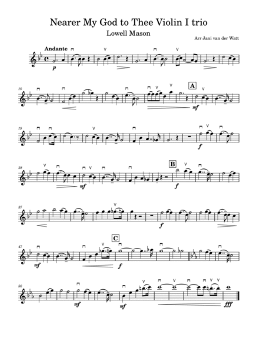 Nearer, My God, To Thee String Trio scores gallery preview page 5