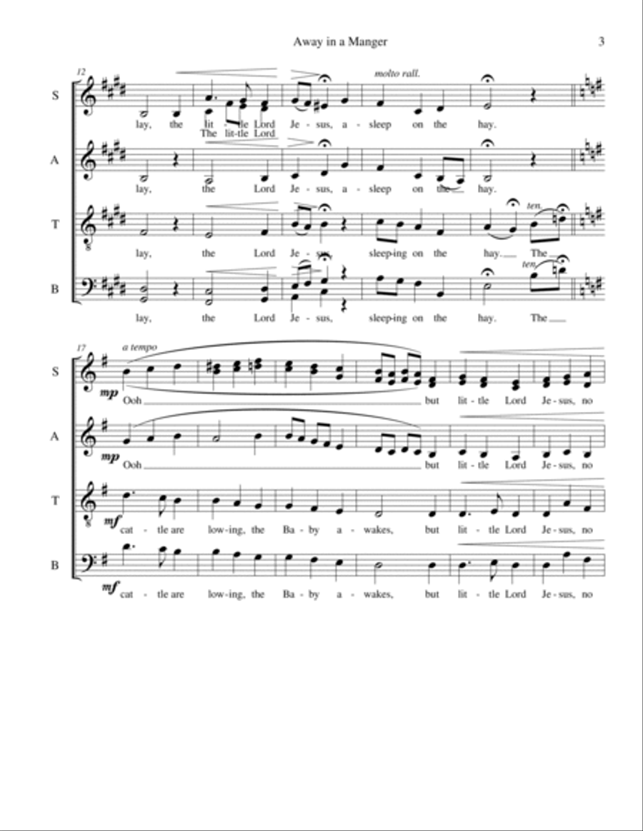 Away in a Manger Divisi scores gallery preview page 3