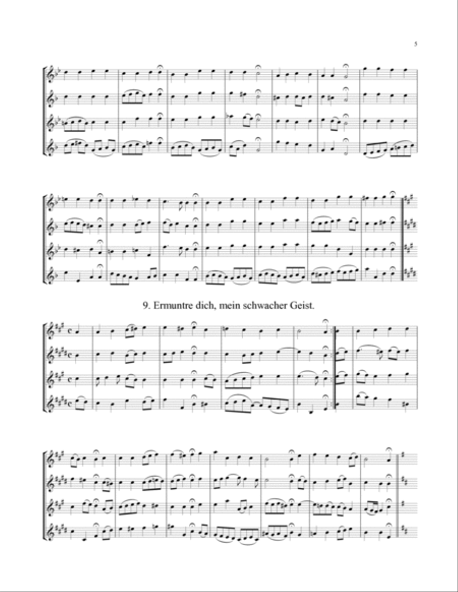 Bach Four-Part Chorales - 36 in Set (for Saxophone Quartet SATB or AATB) Saxophone Quartet scores gallery preview page 6