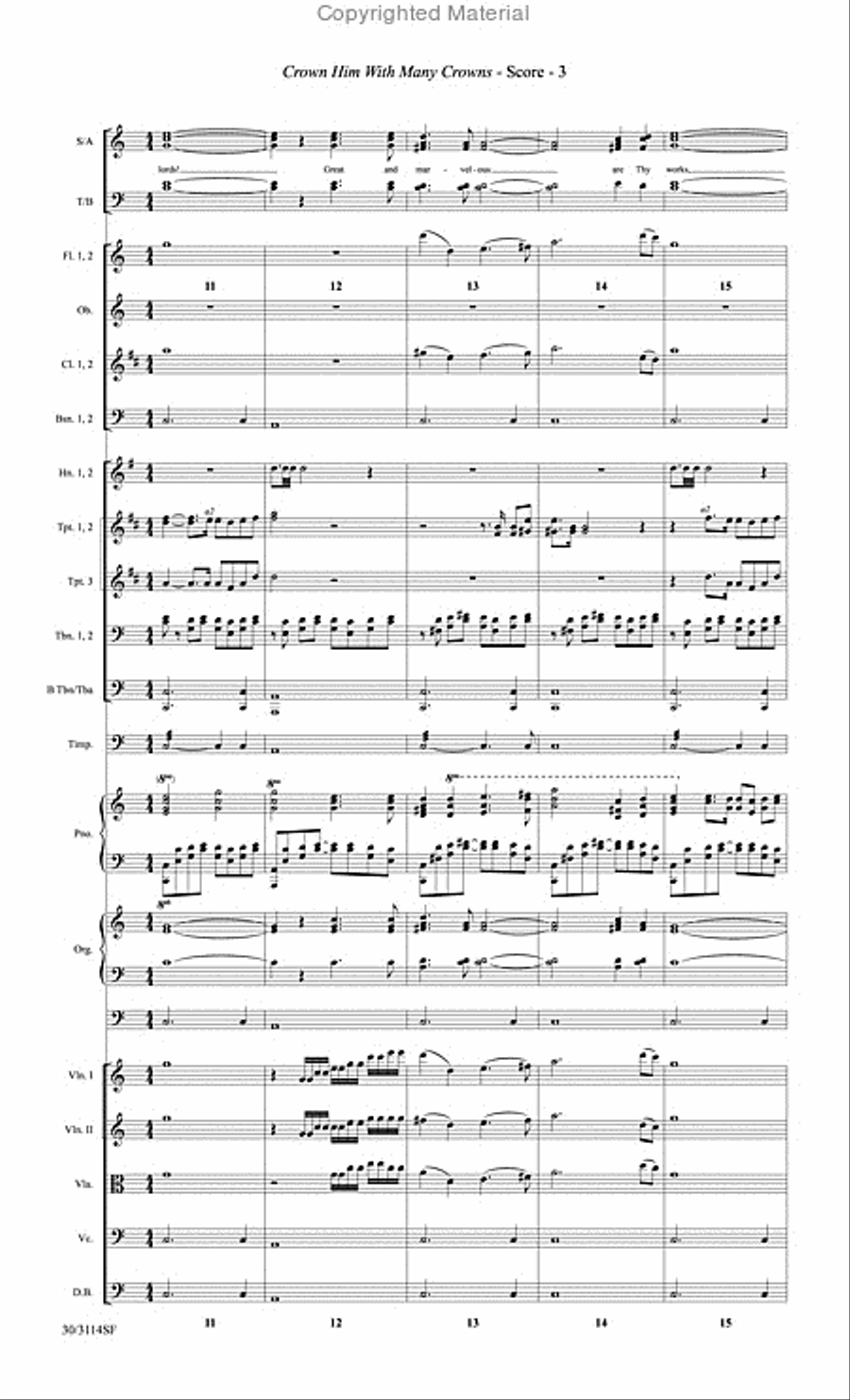 Crown Him With Many Crowns - Full Orchestra Score and Parts Choir scores gallery preview page 4