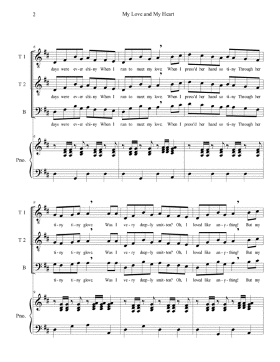 My Love and My Heart - TTB and Piano TTBB scores gallery preview page 2