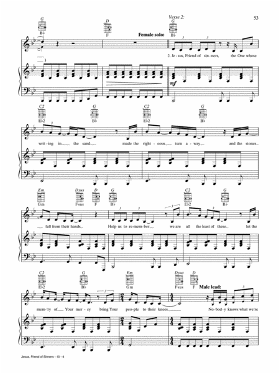 Jesus, Friend of Sinners Jesus, Friend of Sinners Piano, Vocal, Guitar scores gallery preview page 4
