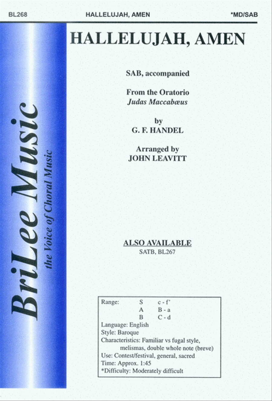 Hallelujah, Amen 3-Part scores gallery preview page 1