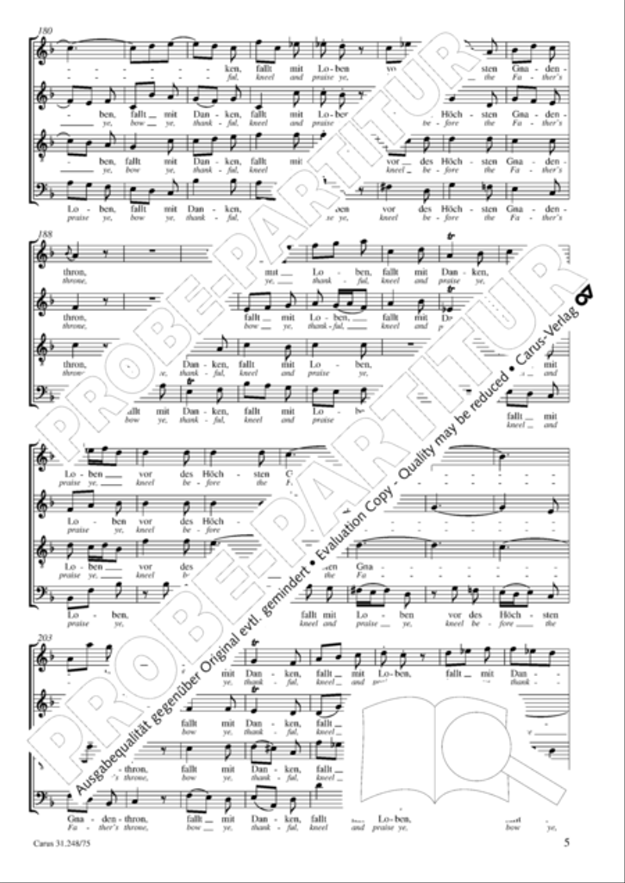 Christmas Oratorio (Weihnachtsoratorium, Teile IV-VI) 4-Part scores gallery preview page 6