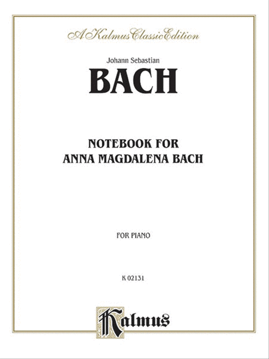 The Notebook for Anna Magdalena Bach Piano Solo scores gallery preview page 1