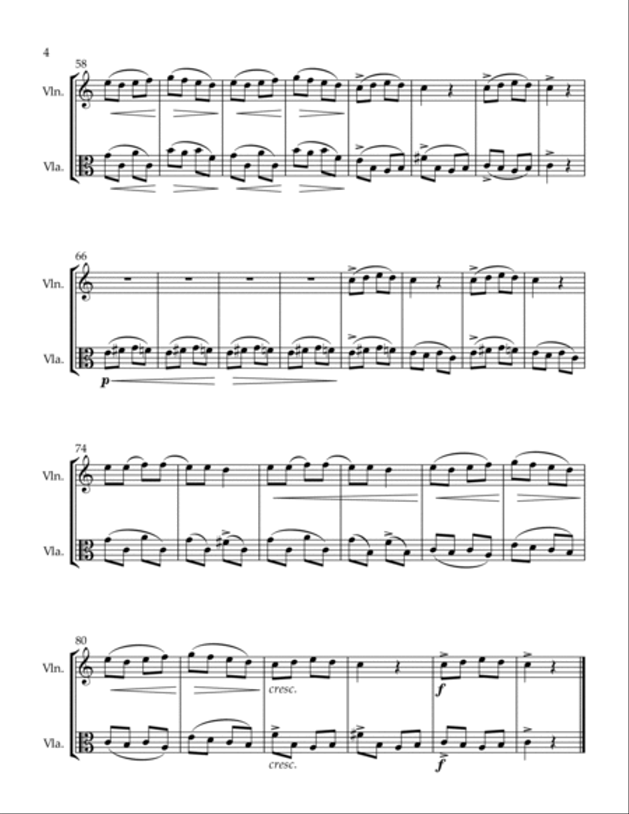 4 Duets All the Girls Will Marry Wedding Song Rondo The Fallen Soldier String Duet scores gallery preview page 4