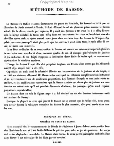 Methods & Treatises Bassoon - Volume 2 - France 1800-1860