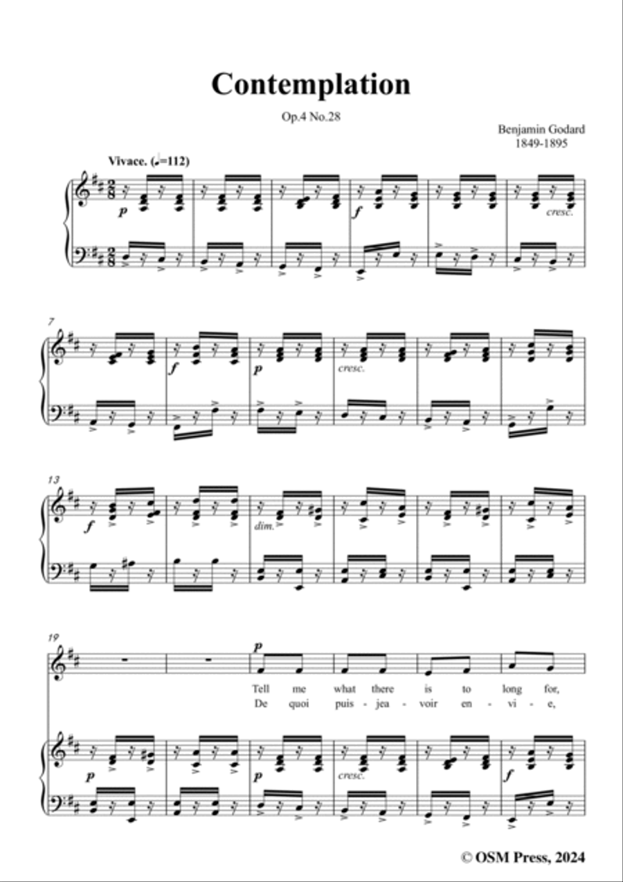 B. Godard-Contemplation,Op.4 No.28,in D Major Voice scores gallery preview page 3