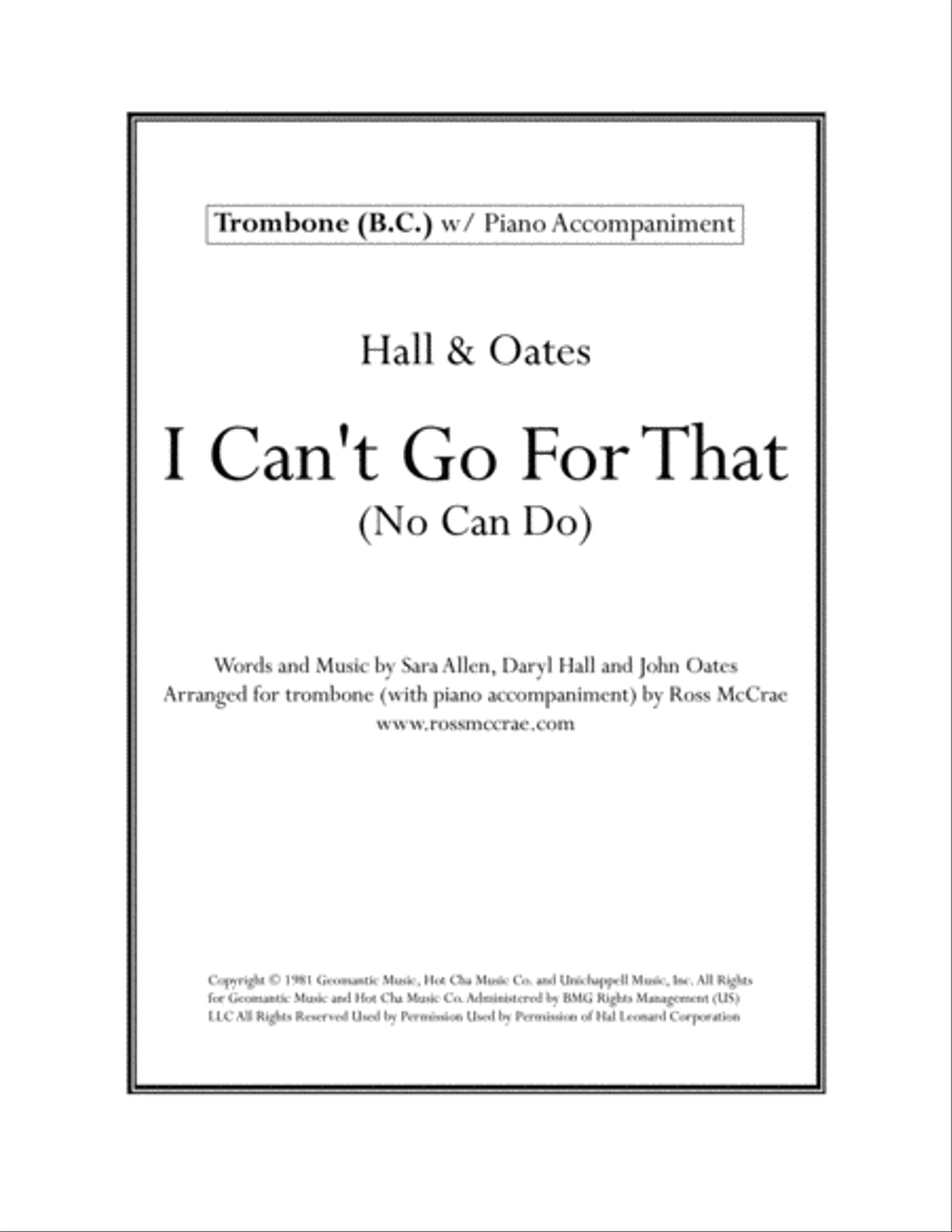 I Can't Go For That Piano scores gallery preview page 1