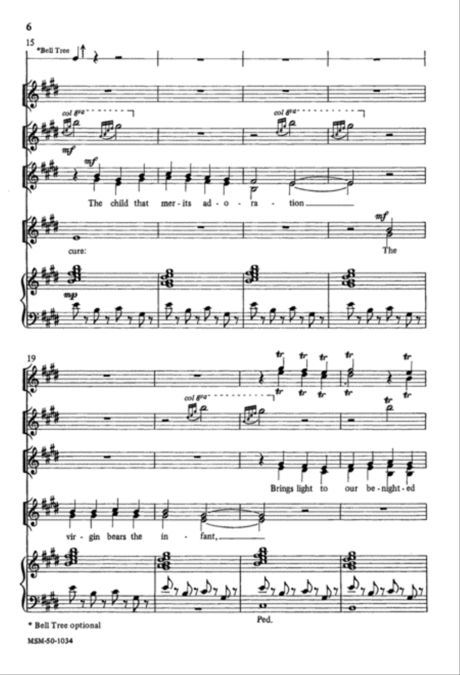 Lo, How a Rose E'er Blooming 4-Part scores gallery preview page 4