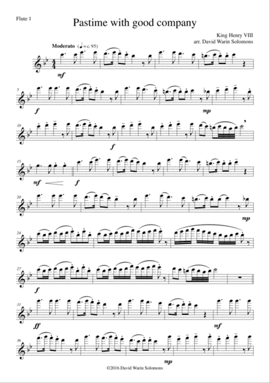 Pastime with good company for flute trio (3 flutes) Flute Trio scores gallery preview page 5