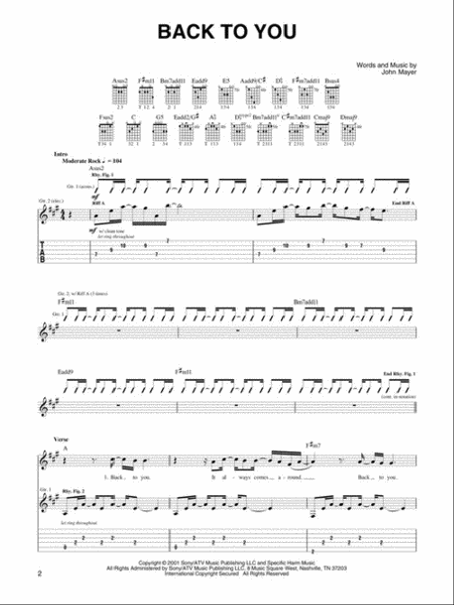 John Mayer Anthology for Easy Guitar – Volume 1 Electric Guitar scores gallery preview page 3