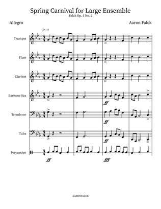Falck Op. 5 No. 2 (Spring Carnival) for Large Ensemble