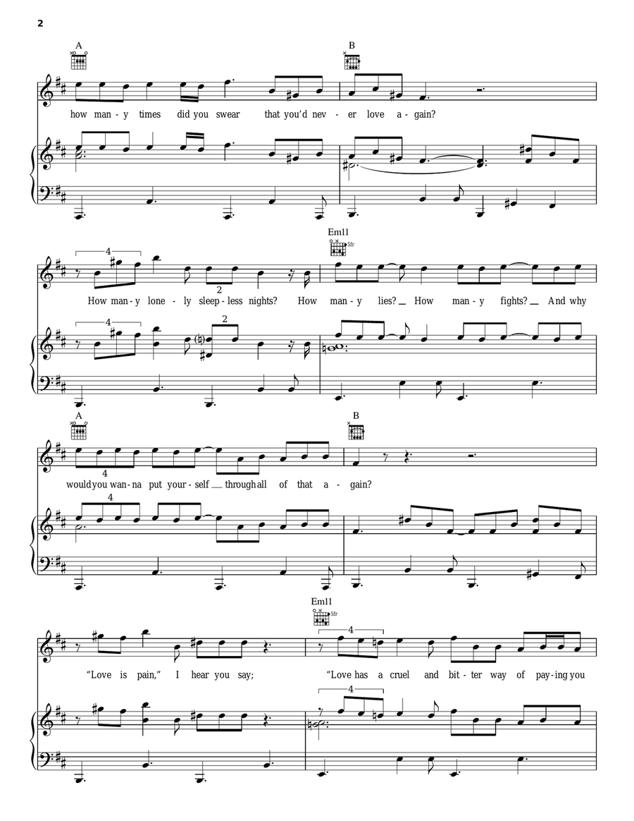 Brand New Day Piano, Vocal, Guitar scores gallery preview page 2
