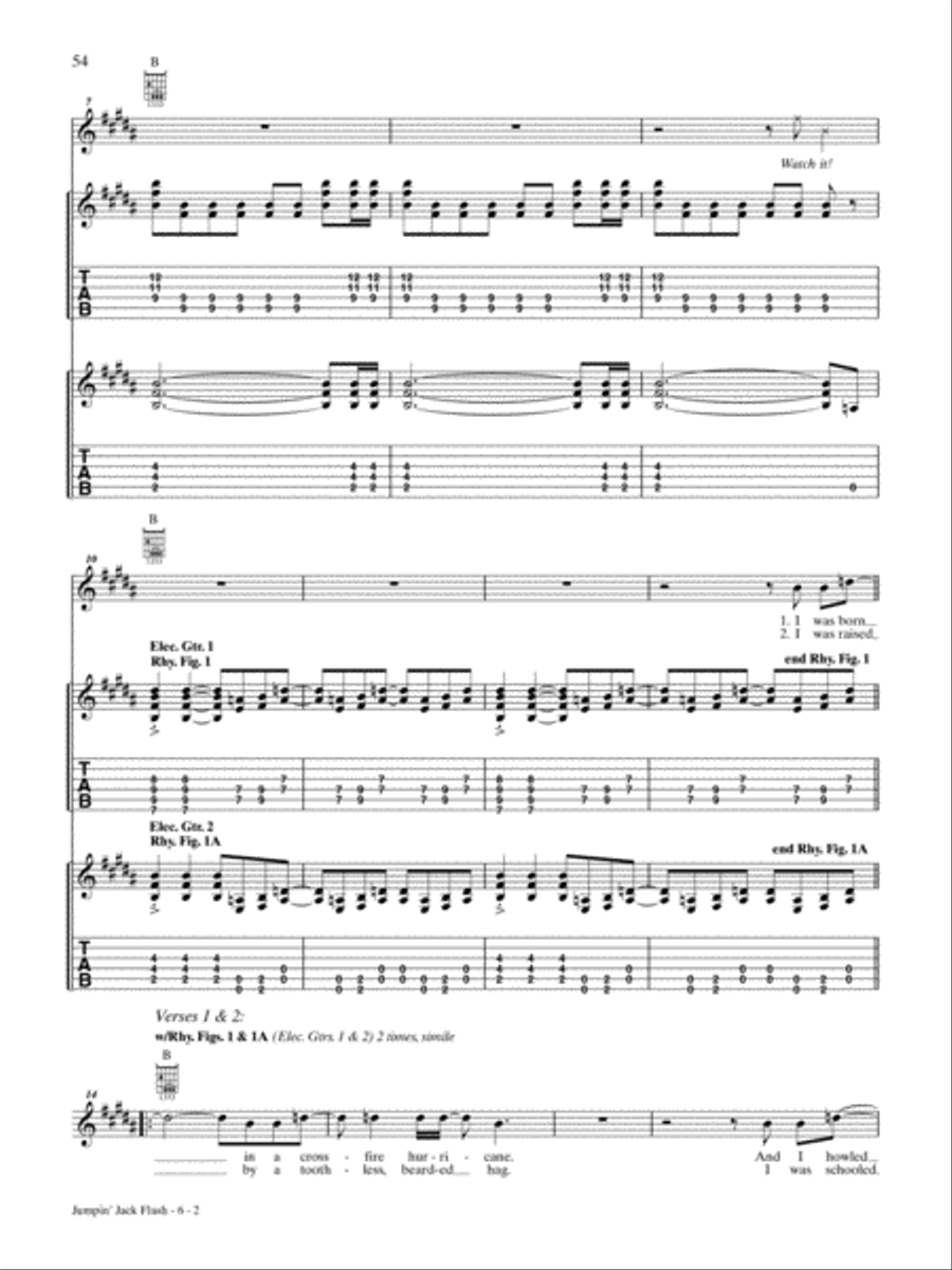 Jumpin' Jack Flash Guitar Tablature scores gallery preview page 2
