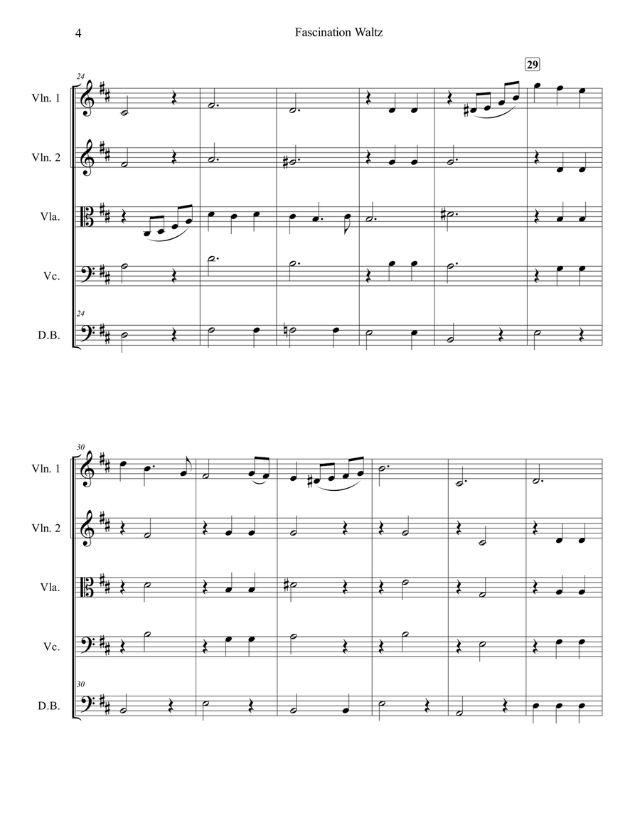 Fascination Waltz for String Orchestra String Orchestra scores gallery preview page 4