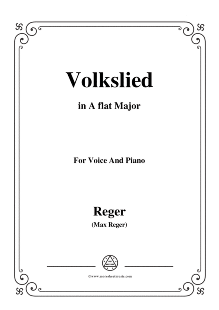 Reger-Volkslied in A flat Major,for Voice and Piano image number null