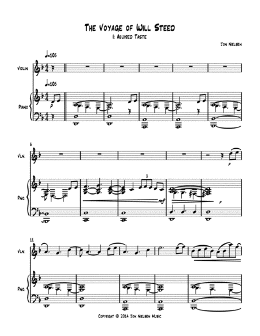 The Voyage of Will Steed no. 1 Violin Solo scores gallery preview page 1
