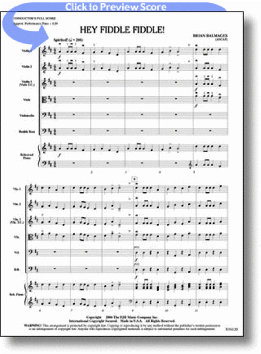 Hey Fiddle Fiddle! String Orchestra scores gallery preview page 1