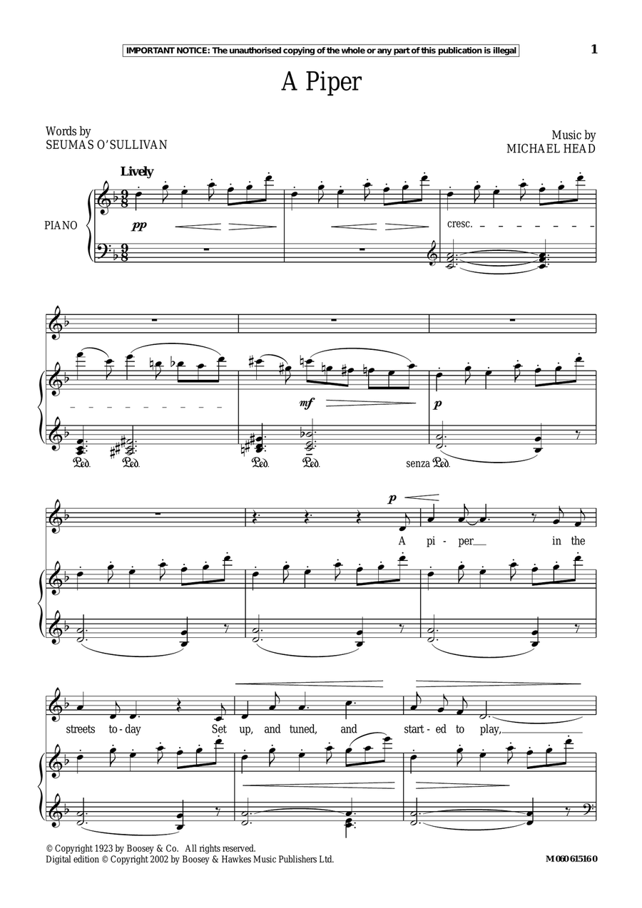 A Piper A Piper Piano, Vocal scores gallery preview page 1