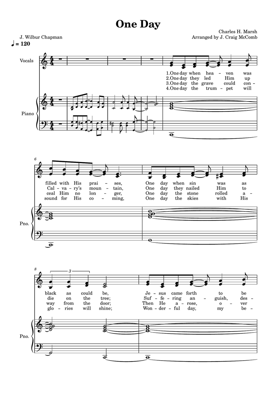 One Day When Heaven Piano, Vocal scores gallery preview page 1