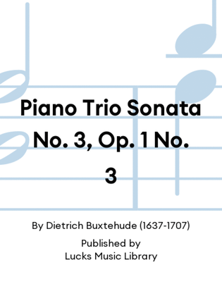 Piano Trio Sonata No. 3, Op. 1 No. 3