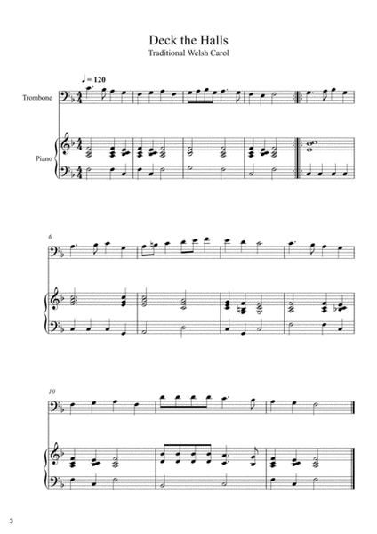 10 Christmas Songs For Trombone & Piano Vol. 2