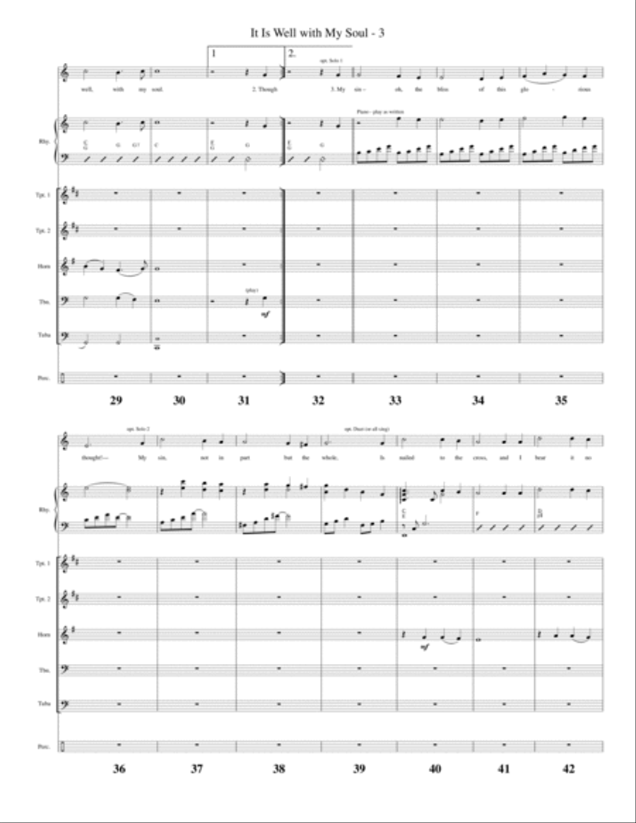 It Is Well With My Soul (hymn accompaniment) Brass Ensemble scores gallery preview page 5