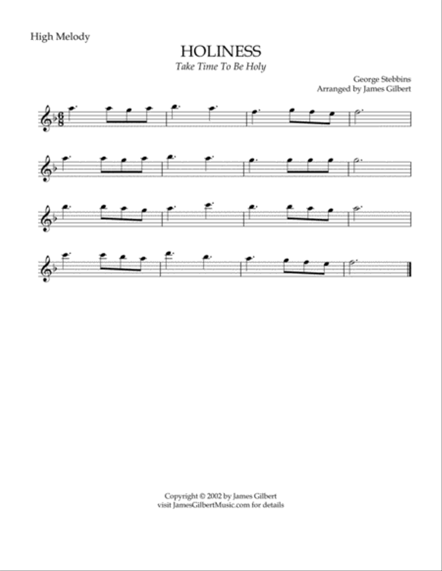 HOLINESS (Take Time To Be Holy) Small Ensemble scores gallery preview page 4