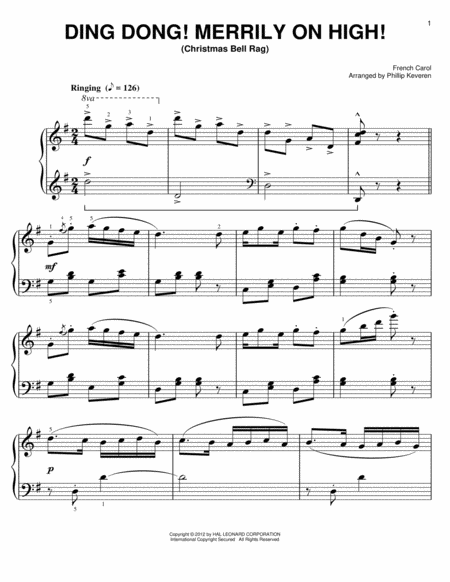 Ding Dong! Merrily On High! [Ragtime version] (arr. Phillip Keveren)