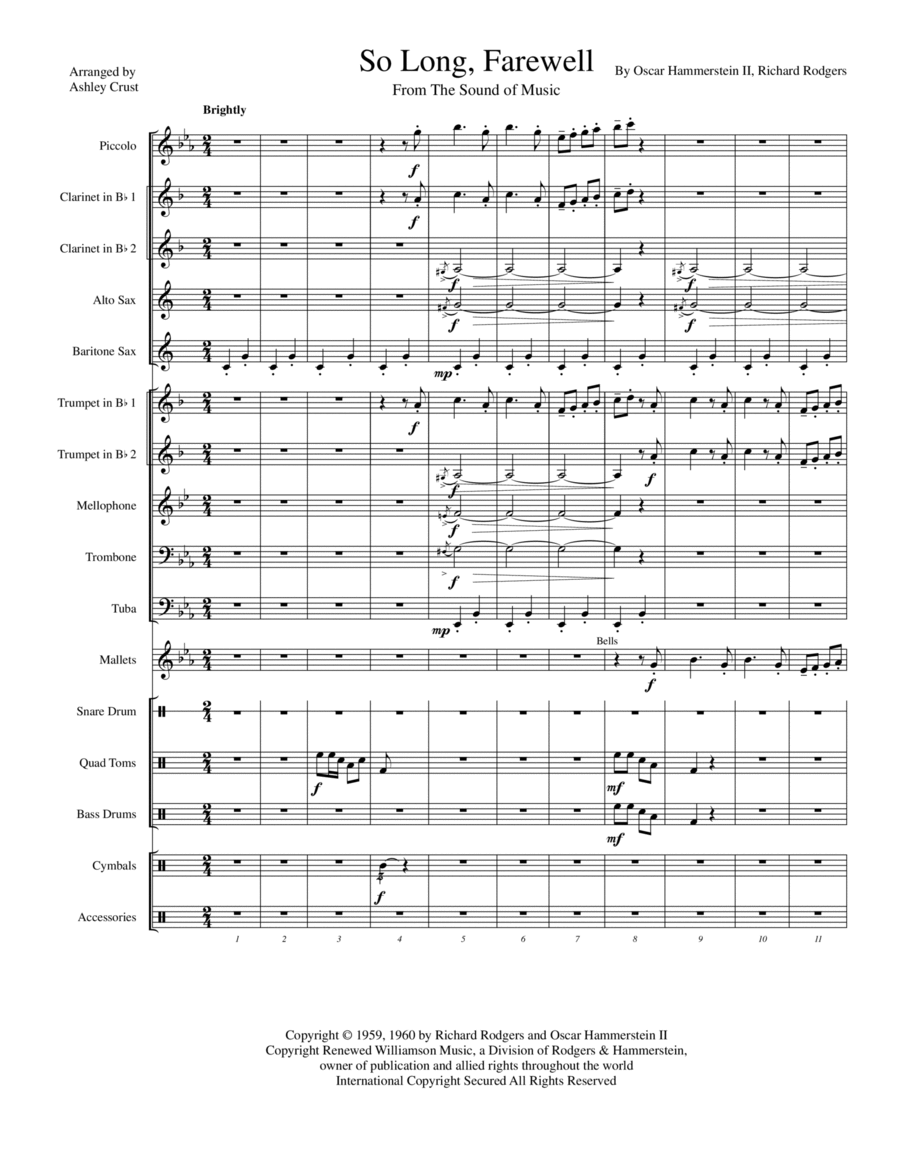So Long, Farewell Marching Band scores gallery preview page 1