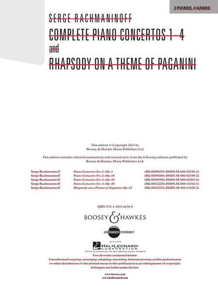 Complete Piano Concertos Nos. 1-4 & Rhapsody on a Theme of Paganini