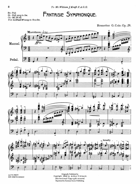 Fantaisie symphonique, for the organ