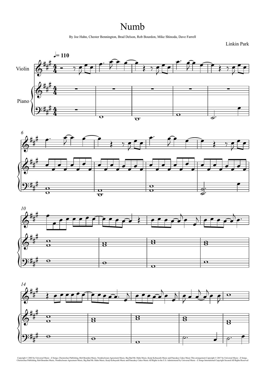 Numb Numb Voice scores gallery preview page 1
