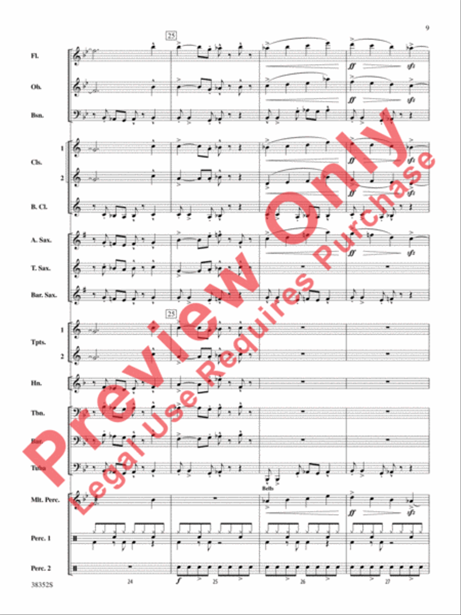 Give Up the Funk (Tear the Roof Off That Sucker) Concert Band scores gallery preview page 10