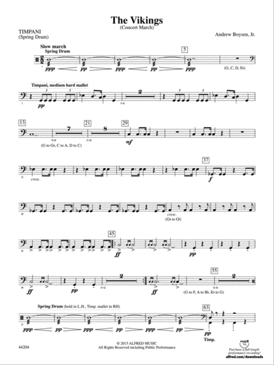 The Vikings: Timpani The Vikings: Timpani Concert Band scores gallery preview page 1