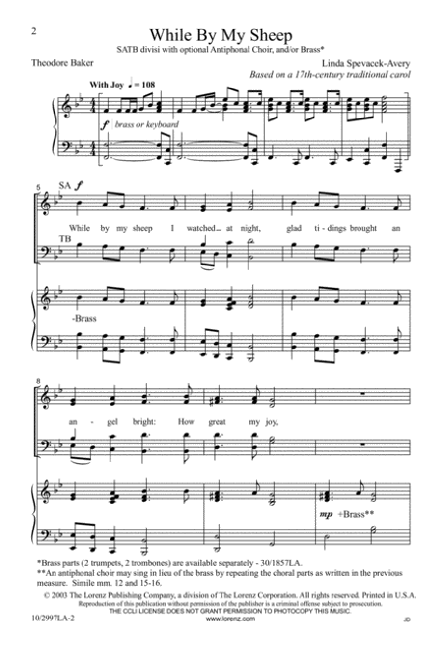 While by My Sheep Divisi scores gallery preview page 2