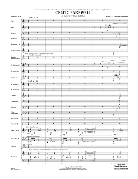 Celtic Farewell - Conductor Score (Full Score)