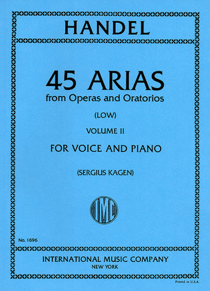 Book cover for 45 Arias from Operas and Oratorios