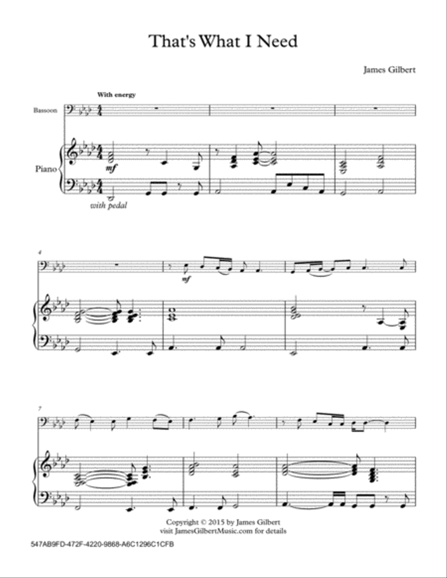 That's What I Need Bassoon scores gallery preview page 1