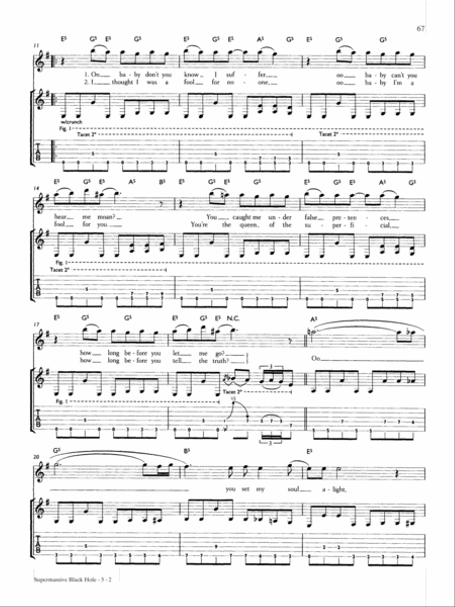 Supermassive Black Hole Guitar Tablature scores gallery preview page 2
