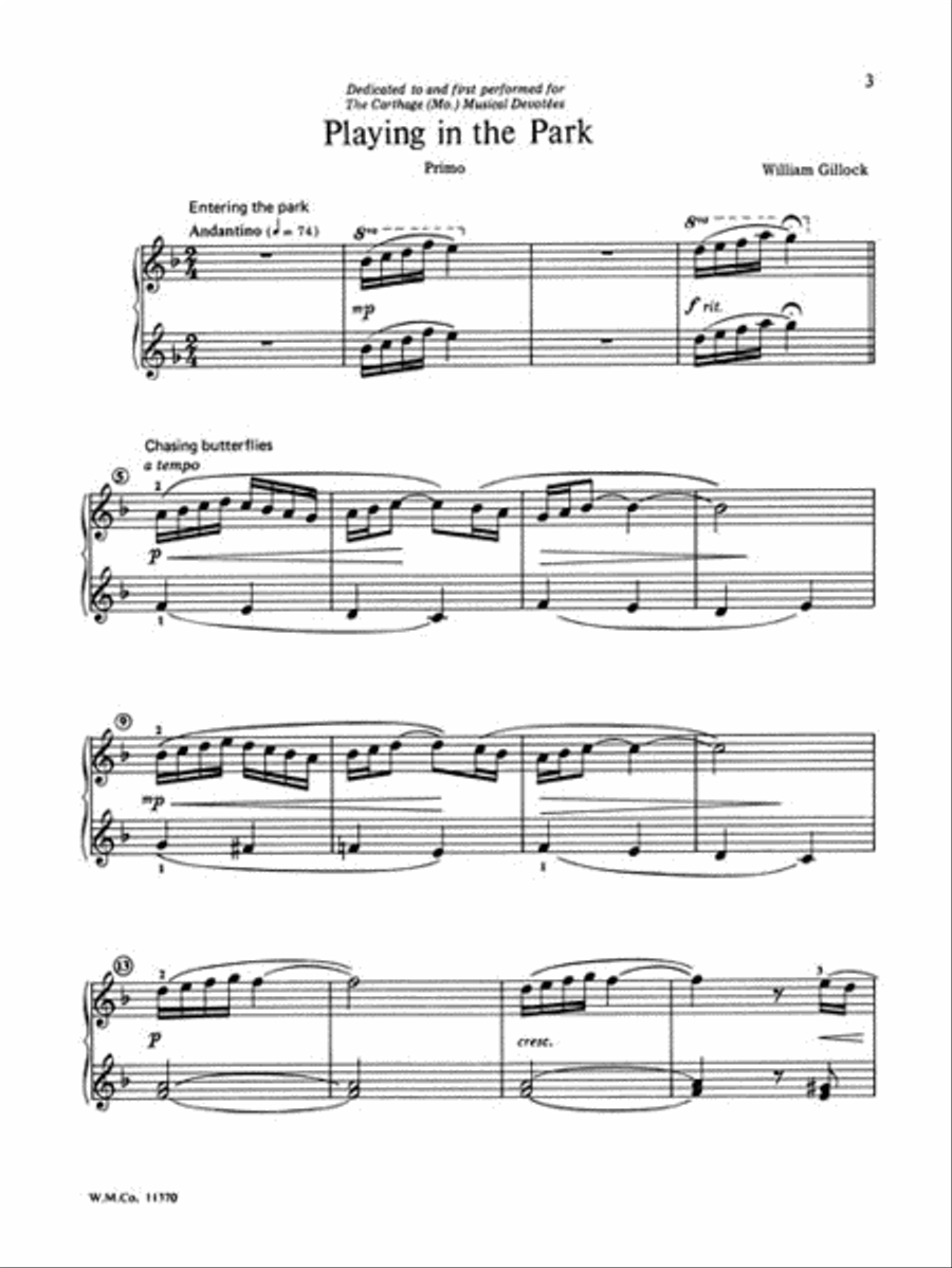 Playing in the Park 1 Piano, 4-Hands scores gallery preview page 3