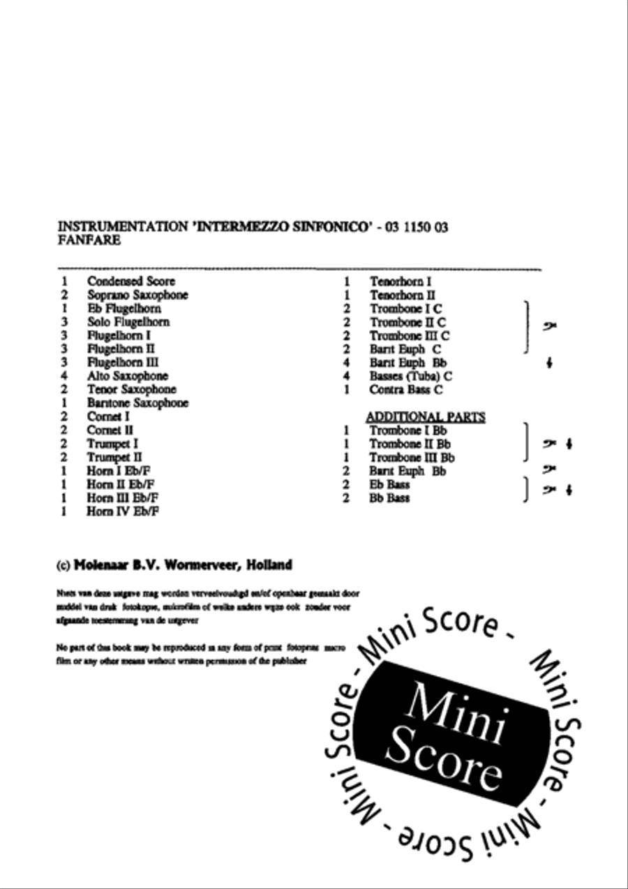 Intermezzo Sinfonico Fanfare Band scores gallery preview page 4