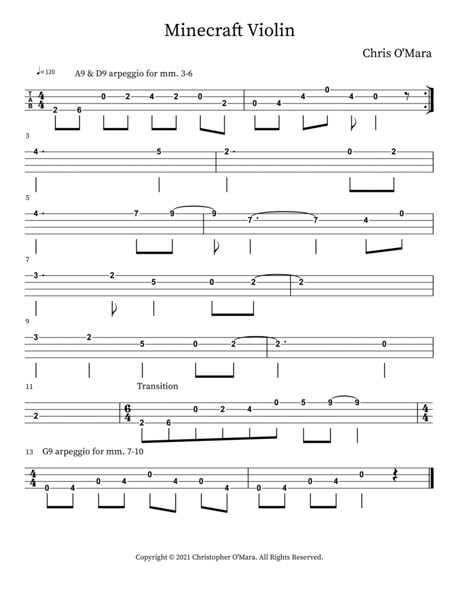 Minecraft Violin Minecraft Violin Violin scores gallery preview page 1