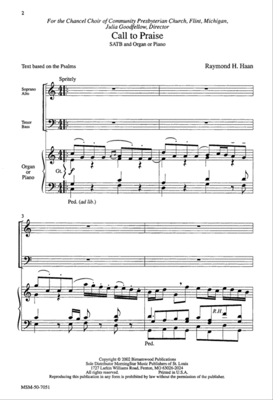 Call to Praise 4-Part scores gallery preview page 2