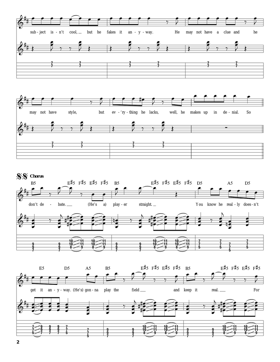 Pretty Fly (For A White Guy) Acoustic Guitar scores gallery preview page 2